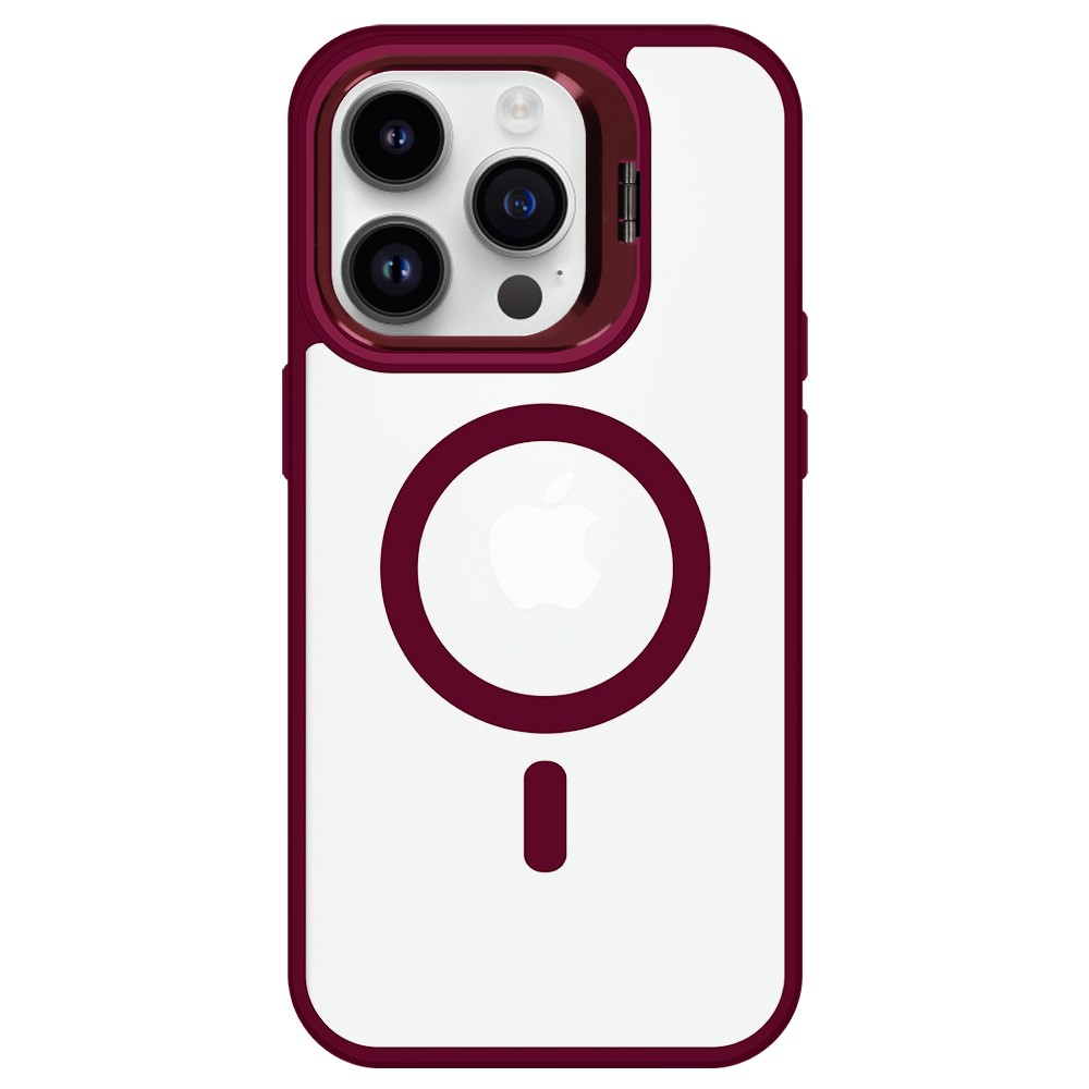Husa Protectie Impact MagSafe cu Inel-Stand Iphone 15 Plus Compatibil -Burgundy - 2 | YEO